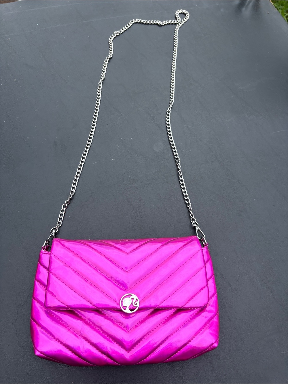Barbie Pink Holographic Quilted Crossbody Bag Limited Edition